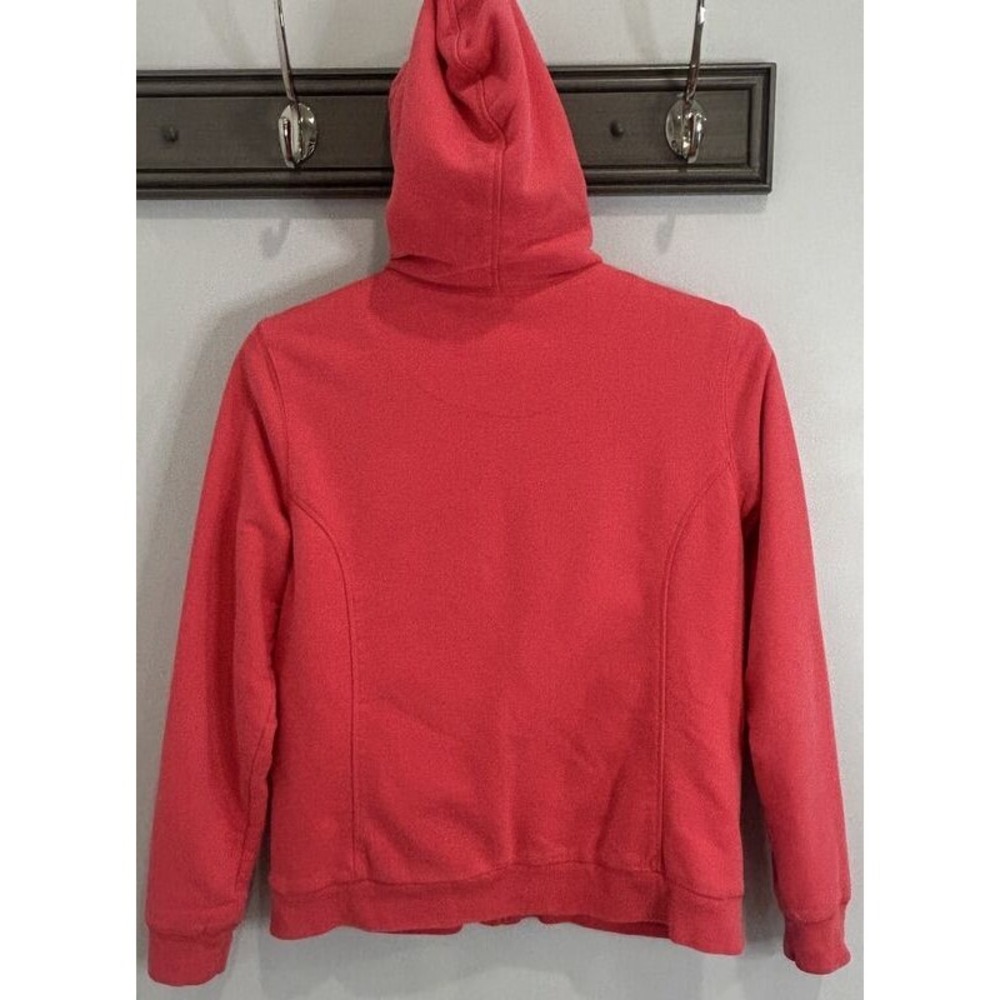 LL Bean Womens Sherpa Lined Hoodie Bright Pink Full Zip Size M - Picture 7 of 9